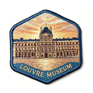 Patch brodé du Musée du Louvre à coudre ou thermocollant, forme irrégulière, en tissu tissé, décoration artisanale, cadeau - Product Image 6