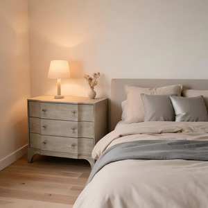 Light Gray ASH Wood 3-Drawer Bedside Nightstand Nordic Design Minimalist Style for Living Room Dining Kitchen Hotel Use - Product Image 5