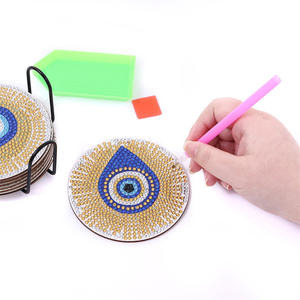 DIY <span class=keywords><strong>5d</strong></span> diamants peinture caboteur Kit yeux <span class=keywords><strong>strass</strong></span> broderie tasse coussin avec support Table napperon - Product Image 4