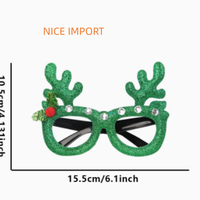 Décorations de Noël style bois de cerf vert les plus vendues, lunettes de Noël, fournitures de fête pour enfants, articles de Noël, montures