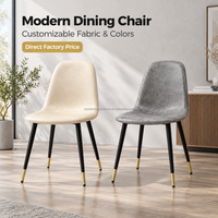 Chaise de salle à manger moderne en forme de coquille, durable, avec dossier et assise rembourrés imperméables, pieds en métal, pour la maison, les restaurants, les hôtels, les salons