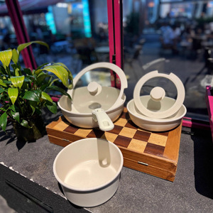 Ensemble de casseroles empilables Smeg 3 pièces avec poignée amovible, revêtement antiadhésif en pierre médicale, pour la cuisine, le camping <span class=keywords><strong>et</strong></span> la maison - Product Image 6