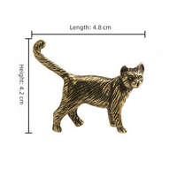 Figurines de chat en laiton en gros, faites à la main, statue d'animal en laiton jaune, style antique, décoration de table pour la revente, lot en gros pour l'affichage