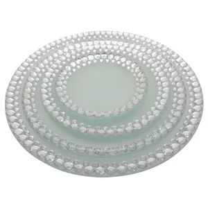 Ensemble de table de luxe occidental Assiette de présentation en verre classique Assiettes transparentes pour mariage et location