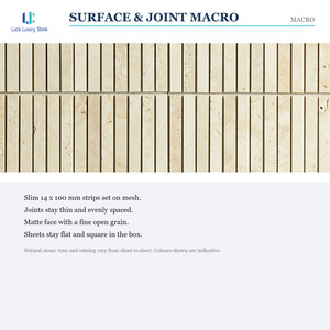 Mosaico in Pietra Naturale Beige Luca Slim |   Piastrelle a Mosaico per Pareti di Sale da Pranzo e Pareti a Strisce di Caffetterie - Ordini Commerciali ODM OEM - Product Image 4