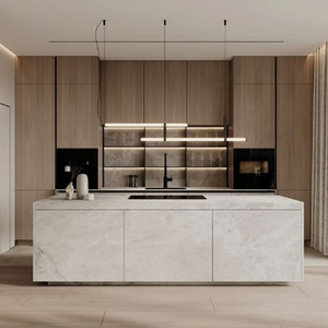 Estilo costero australiano personalizado completo HDF laca acabado termoplano revestimiento cocina armario despensa incluye fregadero MDF - Product Image 2