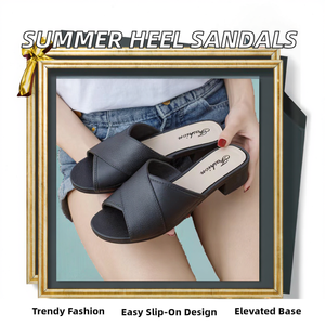 Sandalias de tacón alto de verano para mujer con medias pantuflas gruesas envueltas, diseño de plataforma de cabeza de punta a la moda, recién llegado - Product Image 2