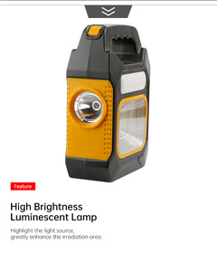 Linterna <span class=keywords><strong>Solar</strong></span> portátil para acampar, <span class=keywords><strong>LED</strong></span>, USB, batería de litio recargable, IP65, resistente al agua, foco fuerte, largo alcance, larga duración - Product Image 6