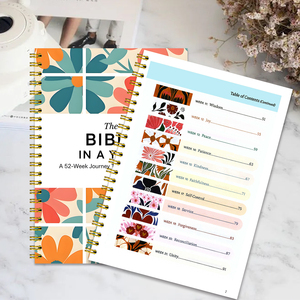 Carnet de prières personnalisé pour l'année entière, design floral, reliure spirale, dévotion quotidienne, cadeau pour les croyants, lot en gros - Product Image 3