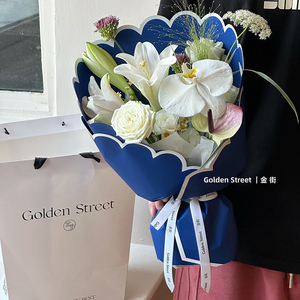 Giấy gói hoa nhựa cao cấp Ribest, in họa tiết cánh hoa tùy chỉnh, thiết kế hình trái tim, bó hoa cánh hoa - Product Image 3