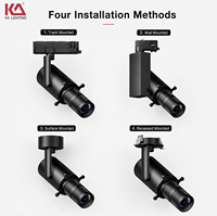 Spot LED sur rail dimmable COB avec lentille zoomable et orientable et corps en aluminium pour musées et galeries d'art