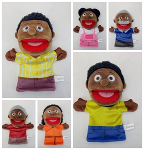 Marionnettes de main en peluche Human Family, poupée ventriloque pour enfants, pour spectacle de marionnettes, apprentissage précoce, peluche pour enfants - Product Image 2