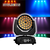 Profesional 36x18W LED Zoom Wash Luz con cabezal móvil RGBWUV con control DMX para eventos de escenario de DJ de fiesta