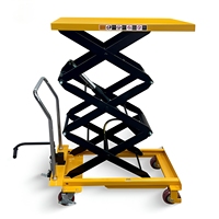 Nouvelle table élévatrice hydraulique verticale manuelle à ciseaux pour entrepôt, atelier, manutention de distributeurs automatiques et transpalettes