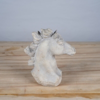 Haute qualité Antique tête de cheval Sculpture Design classique pour la décoration intérieure salon ciment animaux ornements Archaize Style
