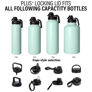 Botella de agua de bebida de acero inoxidable con aislamiento libre de Bpa Frasco de Vacío Térmico Caliente y frío con logotipo abierto con solo un <span class=keywords><strong>pulgar</strong></span> - Product Image 2