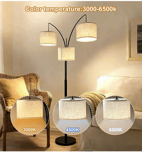 Lámpara de Pie LED de Arco Regulable con 3 Bombillas, Base Pesada, Estilo Mid-Century, Acero Inoxidable, CRI 90, para Dormitorio u Oficina - Product Image 5