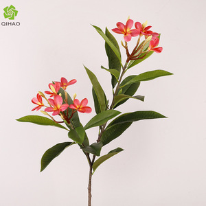 Flor Artificial de Frangipani de 2 Ramas, Rama Individual, Alta Simulación, Decoración de Boda, Flores de Seda Plástica, Rosa Blanca Amarilla - Product Image 2