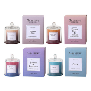 Bougie parfumée de haute qualité au parfum agréable, avec cloche dorée et dégradé de couleurs Dopamine, idéale pour mariage, fête de mi-automne, anniversaire ou comme souvenir. - Product Image 5