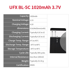 Pin điện thoại di động Nokia N95 N96 X5 E65 6210 N85 N86 C7 N78 BL-5C BL-5K BL-6F hàng có sẵn - Product Image 2