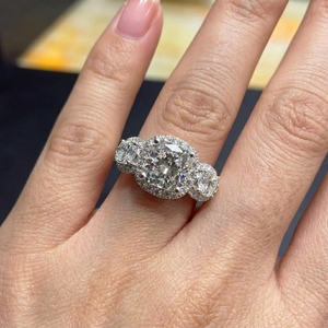 Modern Minimal Platinum Radiant Cut Diamond Engagement <b>Wedding</b> <b>Ring</b> for Women Luxury Elegant Jewelry Gift - Product Image 6