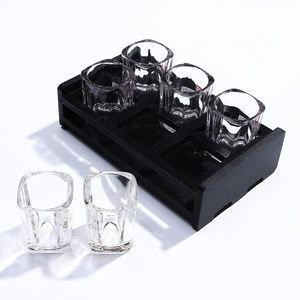 Personalizzato 6pcs 12pcs Vetri di Colpo <span class=keywords><strong>Set</strong></span> 50ml Con Stand In Legno - Product Image 2