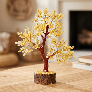 Arbre en pierre précieuse lapis-lazuli fait main avec des branches en fil métallique sur base en bois naturel - Product Image 5
