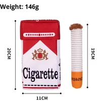 Jouet en peluche pour animaux de compagnie en forme de paquet de cigarettes amusant en gros - Conception sonore interactive, tissu doux résistant aux morsures, jouet à mâcher pour chien