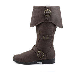 Botas Medievales Vintage de Cuero PU, Disfraces de Halloween Renacentistas, Zapatos de Cosplay, Botas de <span class=keywords><strong>Caballero</strong></span> para Hombre hasta la Rodilla, Talla Grande, Venta al por Mayor - Product Image 2