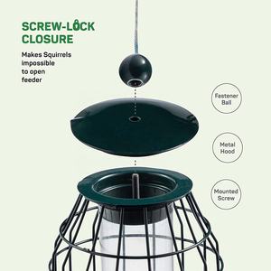 Vườn Hỗn hợp hạt giống chim trung chuyển kim loại sóc bằng chứng kim loại lồng treo chim trung chuyển với ống nhựa - Product Image 3
