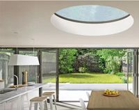 Claraboya Redonda de Aluminio con Rotura de Puente Térmico BOCHARM - Ventana de Techo Plana con Doble Acristalamiento