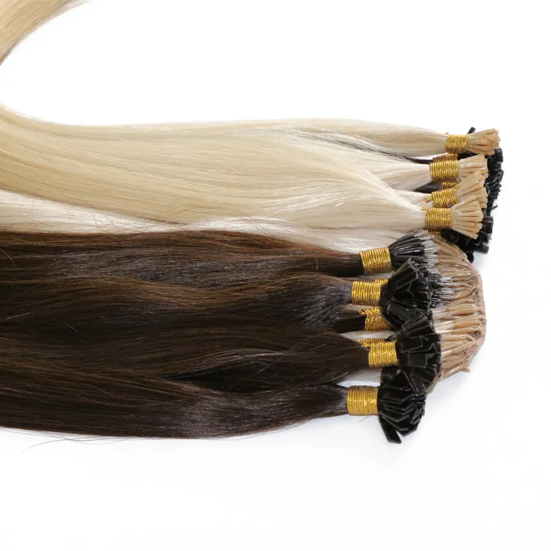 Необработанные натуральные необработанные волосы для наращивания, недорогие человеческие волосы с плоским кончиком, микрокольцевое наращивание