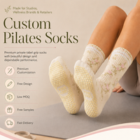 Chaussettes de yoga antidérapantes personnalisées, confortables, de qualité supérieure, chaussettes antidérapantes personnalisées pour le fitness et le pilates, pour femmes