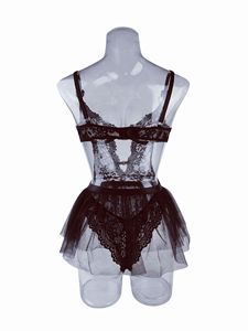 New Hot Selling Lace Cute Perspective Transparent Sexy Underwear Pure Desire Backless Dress Set for Women's Clothing - Product Image 6