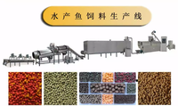 Machine extrudeuse d'aliments pour poissons à double vis avec PLC et moteur, entièrement automatique, haute capacité, pour la fabrication d'aliments flottants