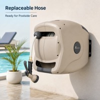 Chariot de jardinage robuste et portable pour tuyau d'arrosage haute pression de 5/8 pouce, avec enrouleur facile pour l'irrigation et le lavage de pelouse