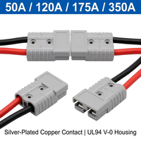 Connecteur de batterie au lithium 50A 120A, prise en cuivre plaqué argent 600V, IP66 CE RoHS, câblage pour VR, solaire, ESS, chariot élévateur