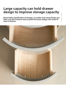 Table de chevet ronde en bois massif minimaliste, style crème, armoire de rangement pour <span class=keywords><strong>chambre</strong></span> à coucher, buffet pour salon - Product Image 6