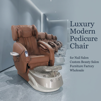 Fauteuil de pédicure moderne de luxe pour salon de manucure, mobilier de salon de beauté sur mesure, vente en gros d'usine