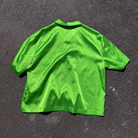 Chemises pour hommes de première qualité, fabrication haut de gamme, manches courtes, logo personnalisé, tissu nylon, coupe ample, fermeture éclair, chemise noire en nylon