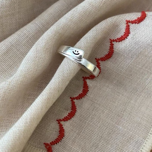Smiley Face Cross <b>Ring</b> S925 Sterling <b>Silver</b> Women's Index Finger Fashion Jewelry Gift - Product Image 4