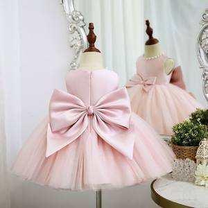 Grand nœud princesse doux enfants <span class=keywords><strong>Tutu</strong></span> enfant en bas âge fête d'anniversaire nouveau-né baptême enfants baptême bébé filles vêtements robes d'été - Product Image 4