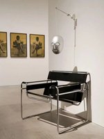 Fauteuil en cuir et métal de style Instagram, inspiré du milieu du siècle, pour salon et bureau