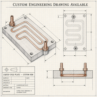 Bloc de refroidissement à eau en aluminium CNC personnalisé avec tube en cuivre intégré, plaque froide liquide pour équipement laser haute puissance, chargeur EV