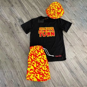 Ensembles de shorts d'été personnalisés pour hommes, survêtement à logo personnalisé, ensemble deux pièces à manches courtes, streetwear ample unisexe - Product Image 1
