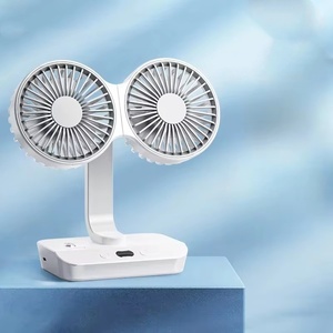 Ventilador Portátil Multifunción de Doble Cabezal con Oscilación, Pantalla Digital de Alta Definición Ajustable y Luces Nocturnas - Product Image 2