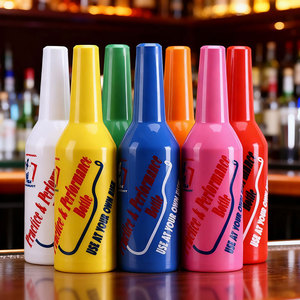 Bouteille d'entraînement pour barman en plastique coloré néon, réutilisable, avec couvercle, étanche, pour la pratique des cocktails - Product Image 1
