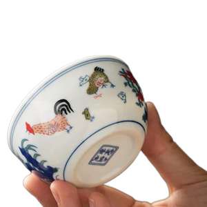 ชุดน้ำชาเซรามิกโบราณแกะสลักลายใหม่ ดามิง เฉิงฮวา ตู้ไช่ <span class=keywords><strong>ถ้วย</strong></span>น้ำชาทำมือแท้ สำหรับชงชา - Product Image 3