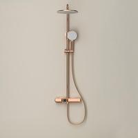 Robinet de douche thermostatique mural en laiton doré poli, ensemble de luxe moderne avec jet de pluie doux pour hôtel et cuisine, garantie 5 ans