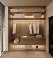 Armoire moderne et durable en bois avec éclairage LED, système de meubles de chambre écologique
